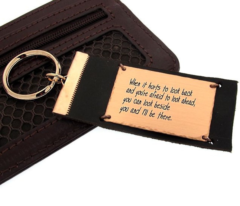 Inspirational Keychain for Men Personalized Leather Keychain Etsy