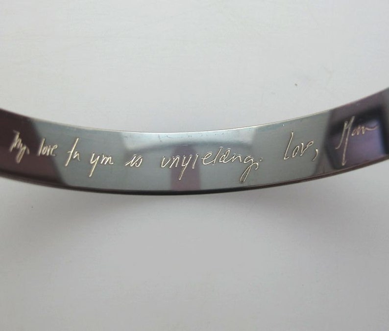 Actual Handwriting Mens Bracelet Engraved Bracelet Custom Etsy