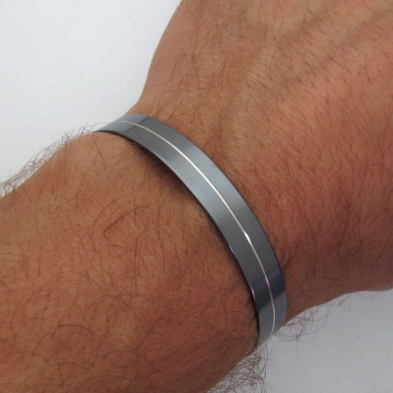 inscription bracelet Silver Mens Cuff Bracelet Personalized Mens Statement Bracelet Inside Engraved Bracelet for Men mens gift bracelet