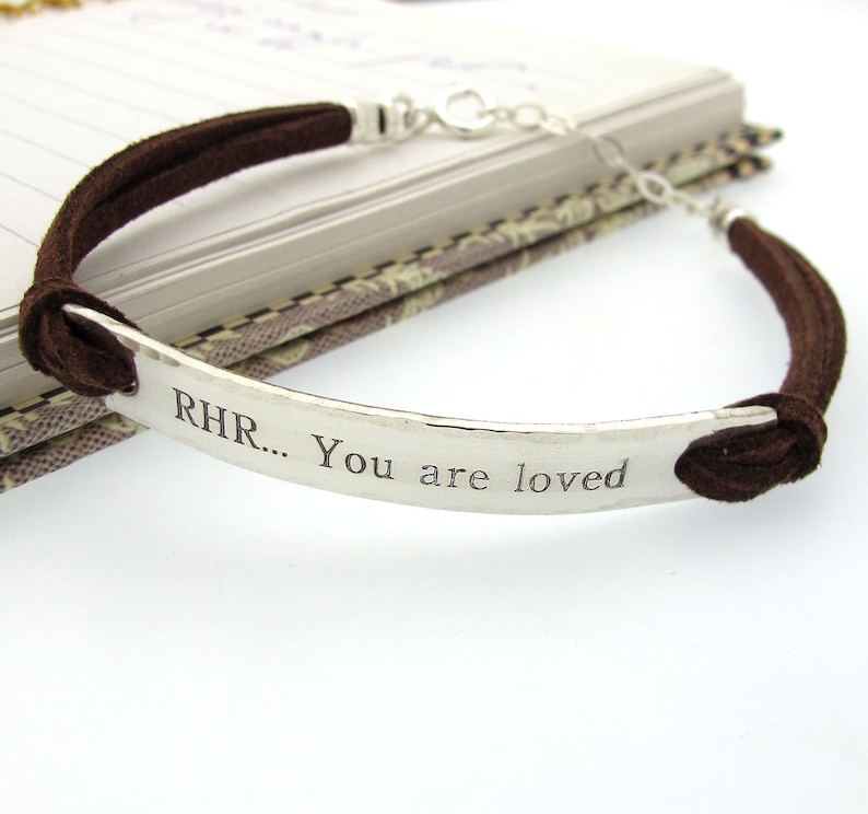 You Are Loved Bracelet for men nephew gift Personalized Leather Bracelet Engraved Mens Bracelet inspirational bracelet Boyfriend Gift