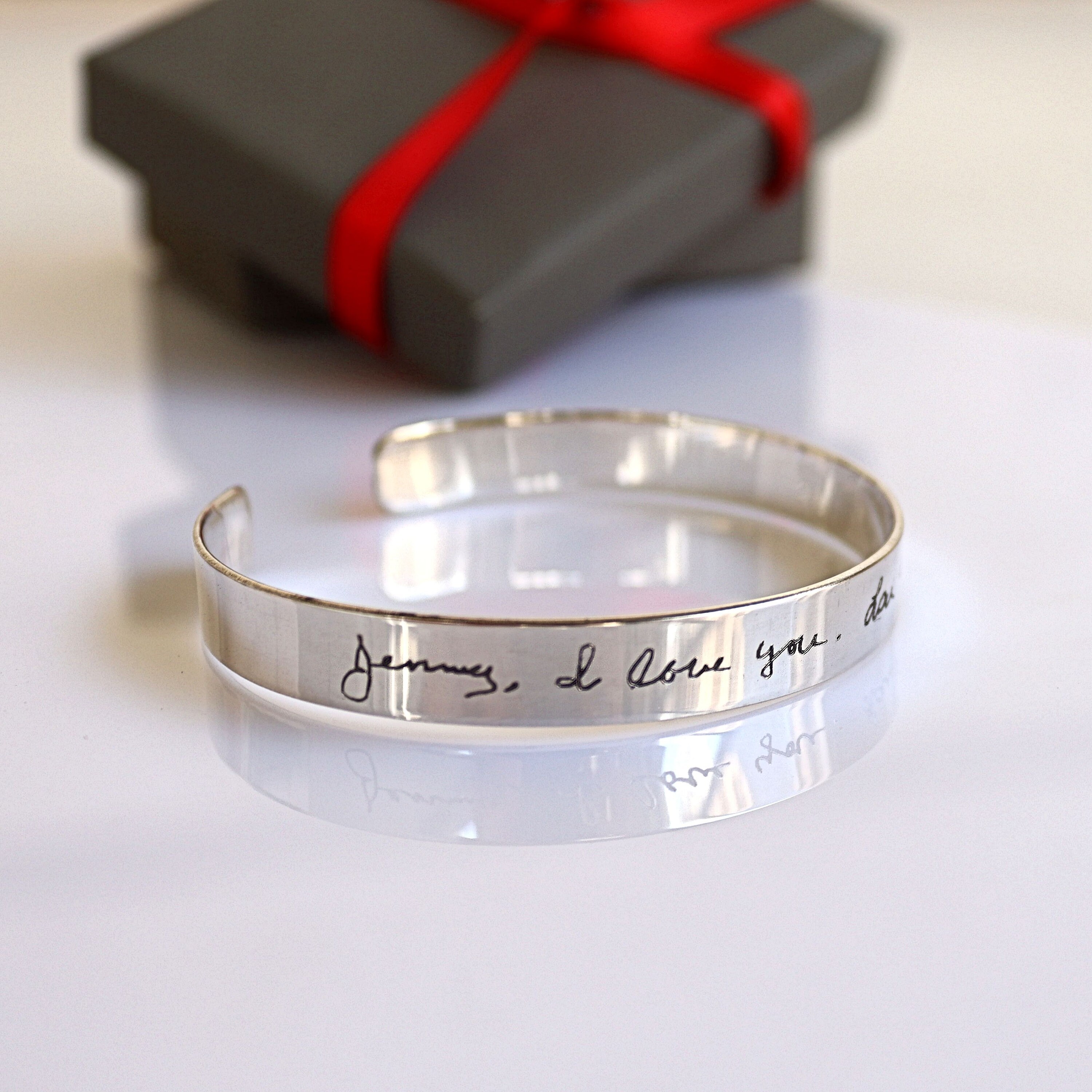 Handwriting Cuff Bracelet for Men Sterling Silver Mens Etsy