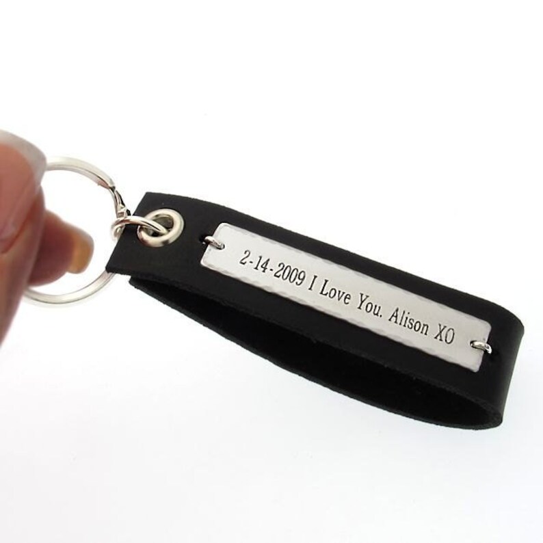 etsy personalized leather keychain