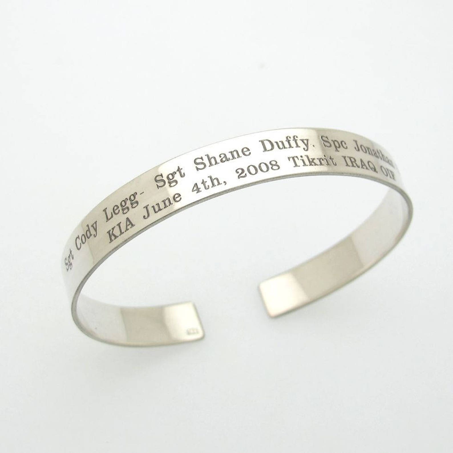 KIA Bracelet Custom Military Bracelet Veterans Gift Etsy