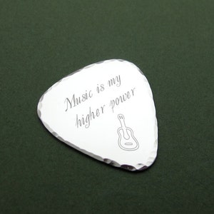 Silver Guitar Pick Musician Gift Personalized Music Lovers Gift Guitar Player Gift Engraved Pick Silver Plectrum Gift for him playable gift
