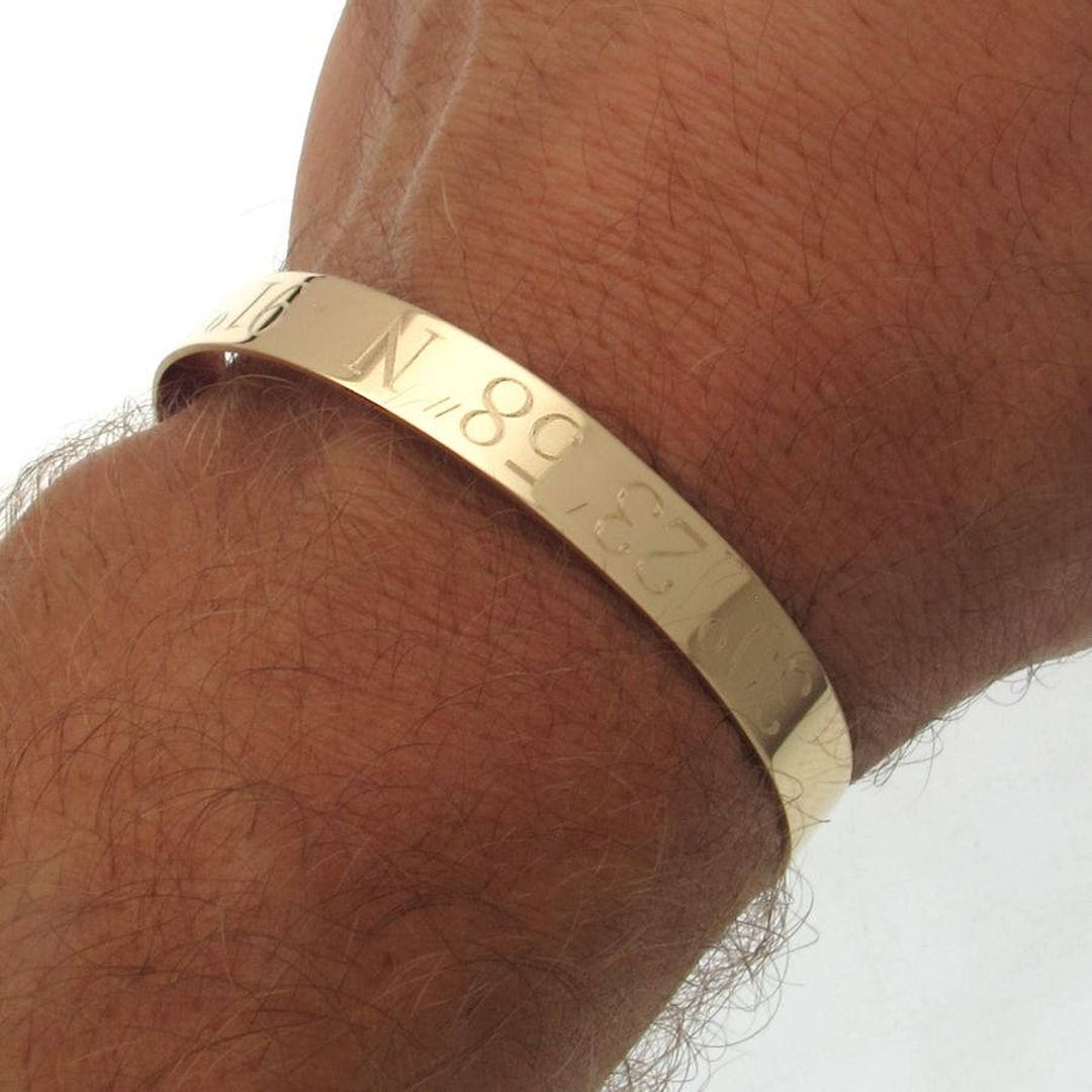 Men's Gold Personalized Bracelet | Personalized gold bracelet, Mens gold,  Silver man