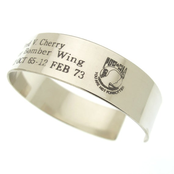 stainless steel pow mia bracelets