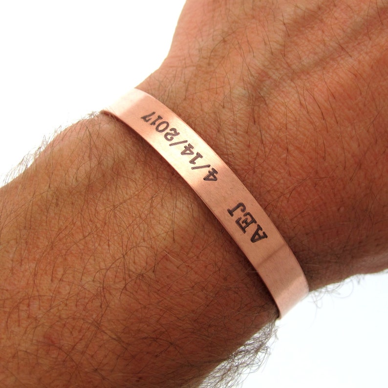 Personalized Mens Cuff Bracelet Engraved Message Memorial Etsy