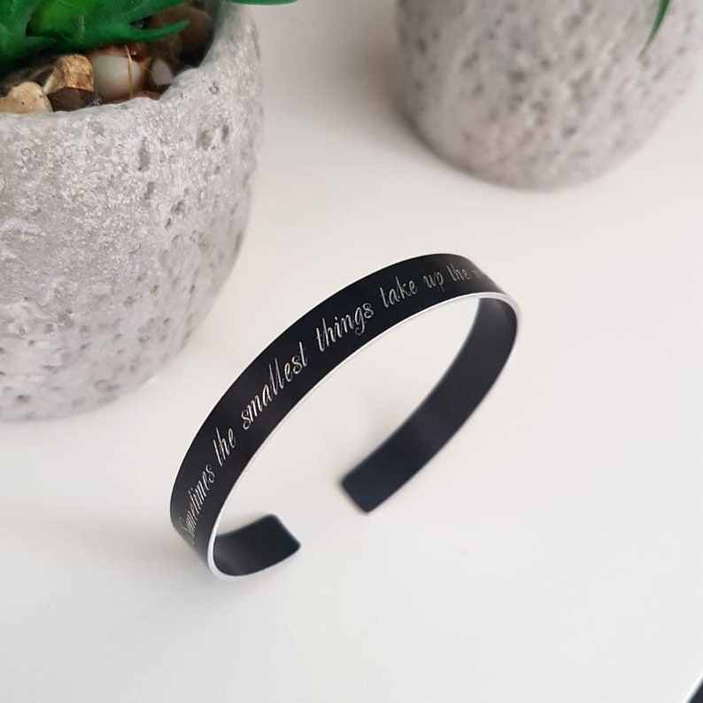 Personalized Mens Cuff Bracelet Engraved Message Memorial Etsy