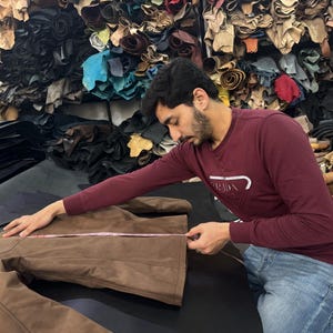 Men's Nubuck Cow Leather jacket – Custom Handmade Brown Cowhide Vintage Style Gift For Him image 13