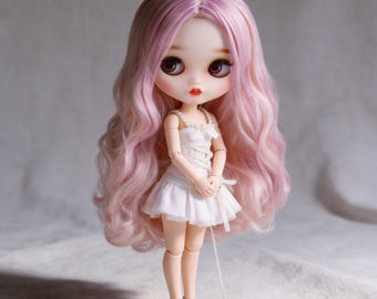 White Ballet Outfit for OB24 Blythe | Handmade Doll Clothing