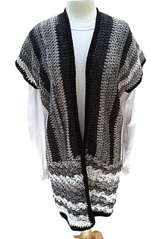Pepper and Salt Crochet Vest - La Jolie Collection