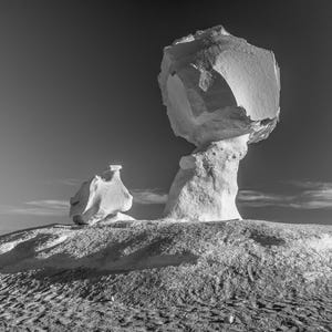 White Desert of Egypt – B&W Landscape Photography (Set of 4) | Modern Minimalist Printable Wall Art
