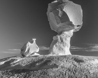 White Desert of Egypt – B&W Landscape Photography (Set of 4) | Modern Minimalist Printable Wall Art