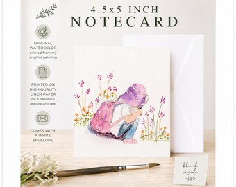 Watercolor Notecard | Child | Watercolor child| Original Watercolor Notecard| Handmade| Spiritual| Gift| Card | Print | Child notecard |