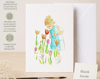 Watercolor Notecard  | Original Watercolor| Handmade| Spiritual| Gift | flowers | Card | Print | All Occasion | Blank Card | Original Art|