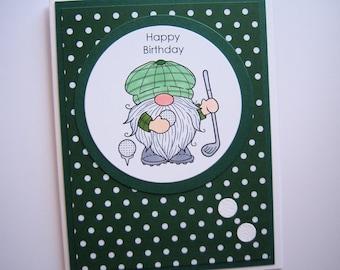 Golfing Gnome Birthday Card