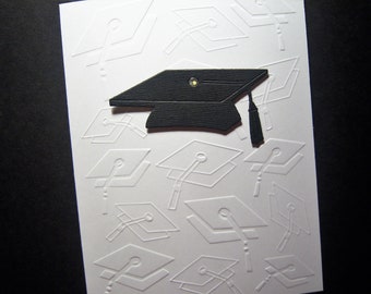 Embossed Graduation Caps Card