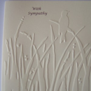 Embossed Bird in the Reeds Sympathy Card