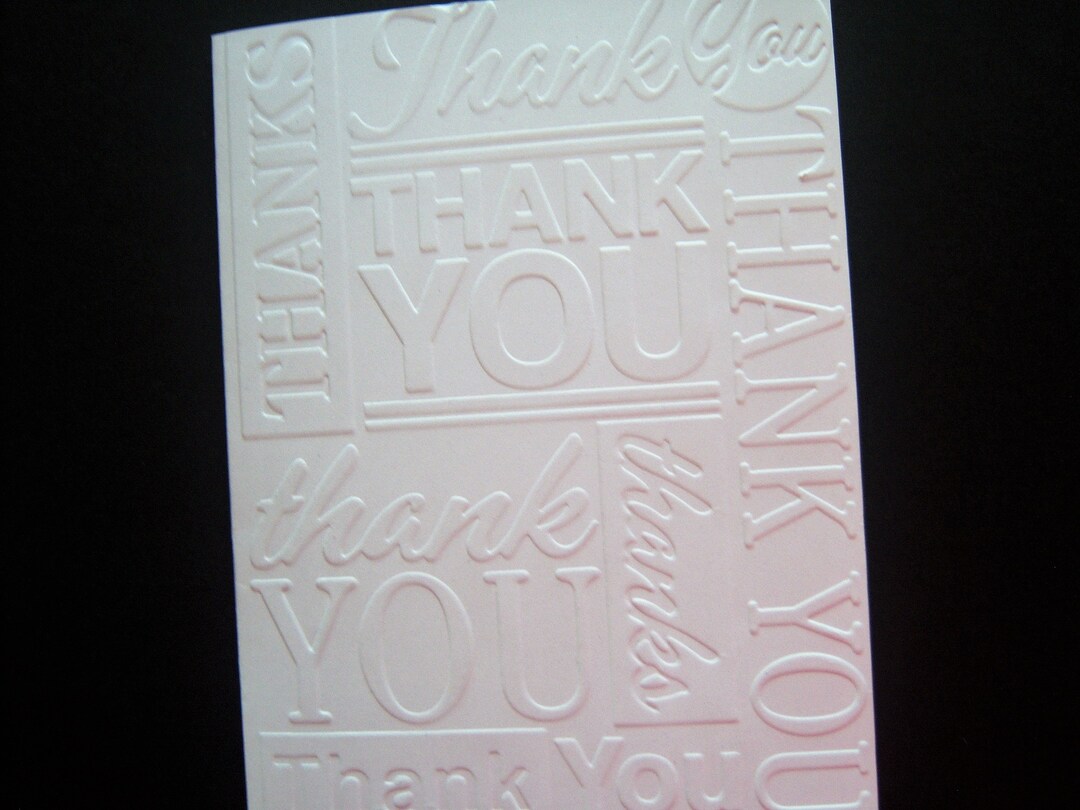 Set of 5 Embossed Thank You Cards - Etsy