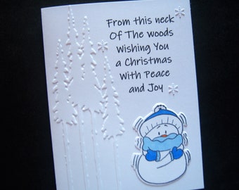 Set of 5 Chilly the Snowman Christmas Cards