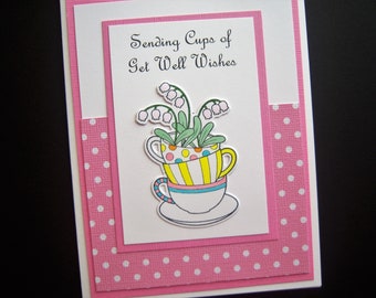 Stacked Cups Get Well Card