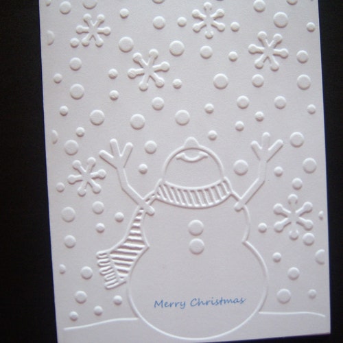 Set of Ten Embossed Snowman Christmas Cards