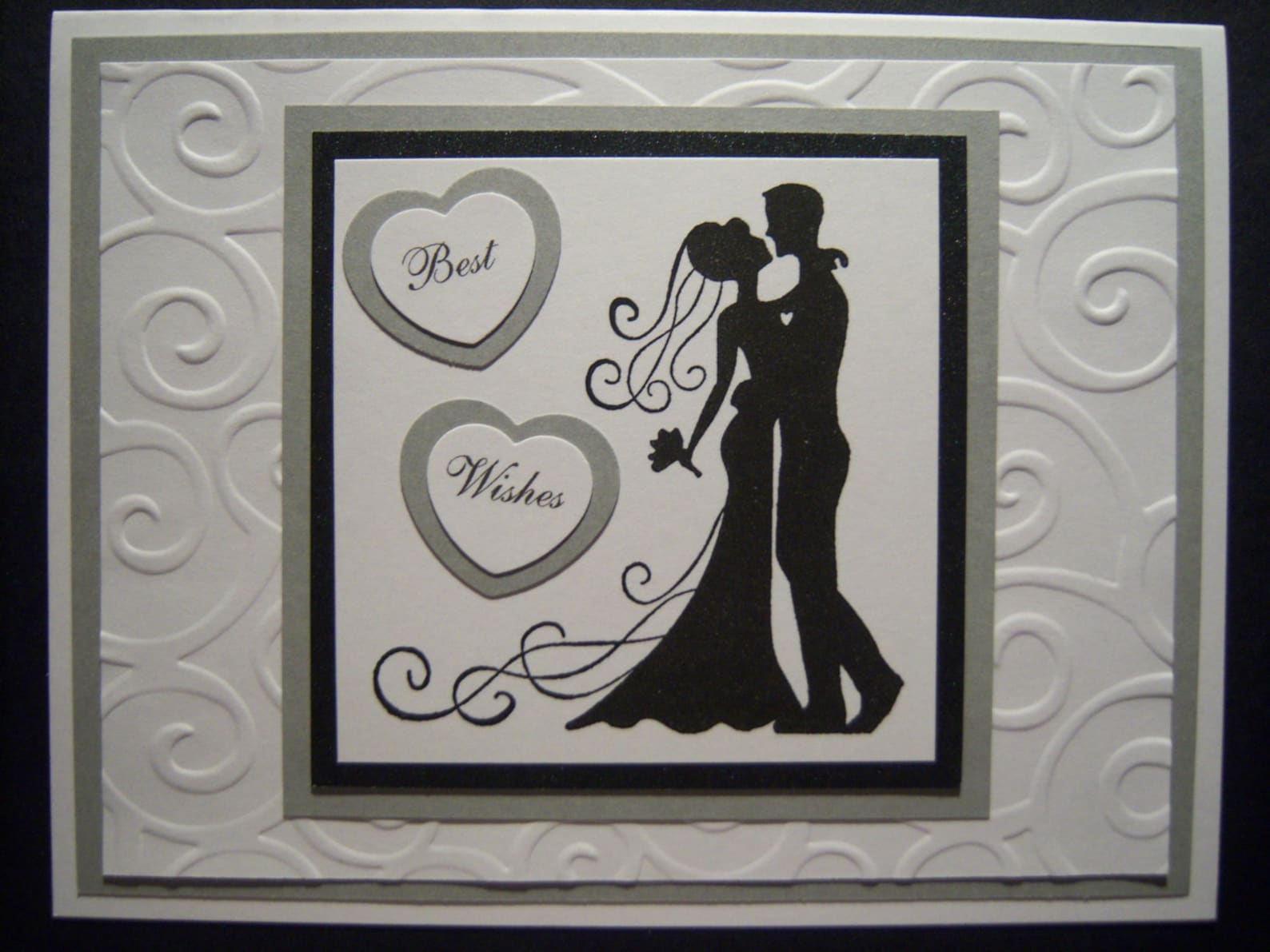 Silhouette Bride and Groom Wedding Card - Etsy