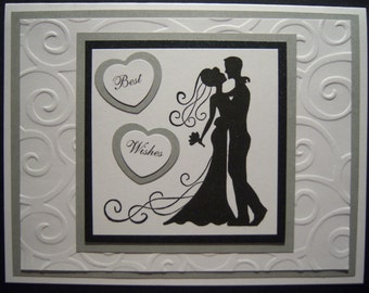 Silhouette Bride and Groom Wedding Card