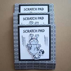 Set of 3 Scrappy Cat Scratch Pad Matchbook Sticky Note Holders