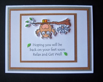 Upside Down Owl Get Well Card