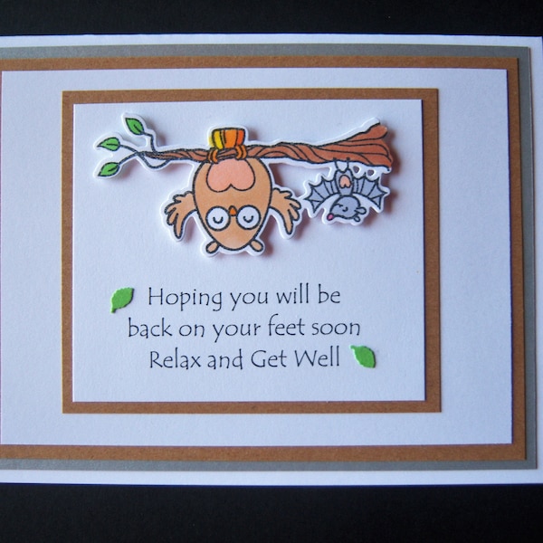 Upside Down Owl Get Well Card