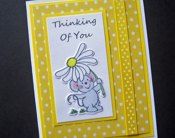 Mouse with Daisy Thinking of You Card
