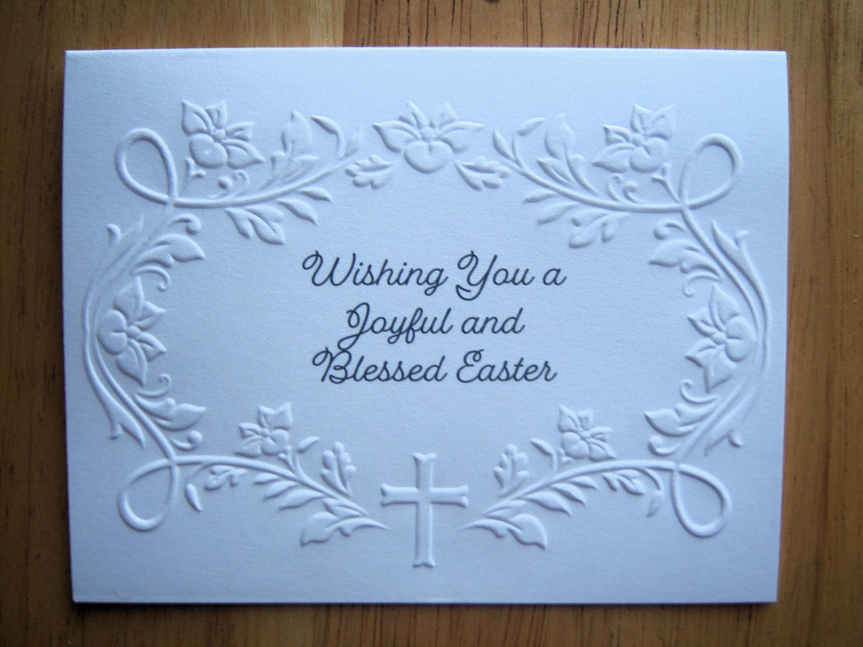 Set of Six Embossed Cross With Flower Frame Easter Cards - Etsy