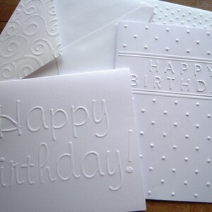 Set of 5 Embossed Birthday Cards - Etsy