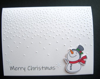 Set of 5 Embossed Sam Snowman Christmas Cards