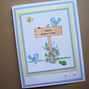 Birds with Flowered Sign Mother's Day Card image 1