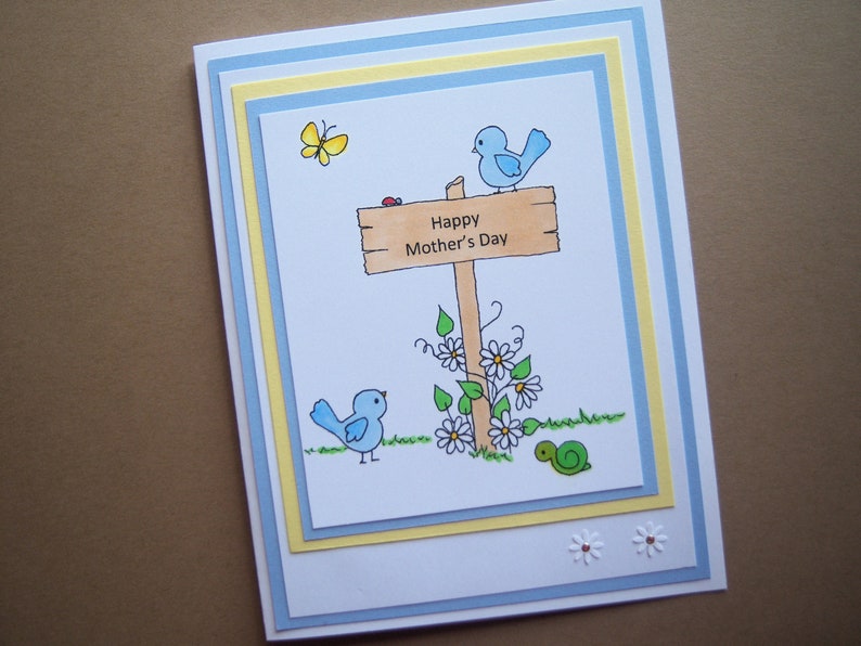 Birds with Flowered Sign Mother's Day Card image 1