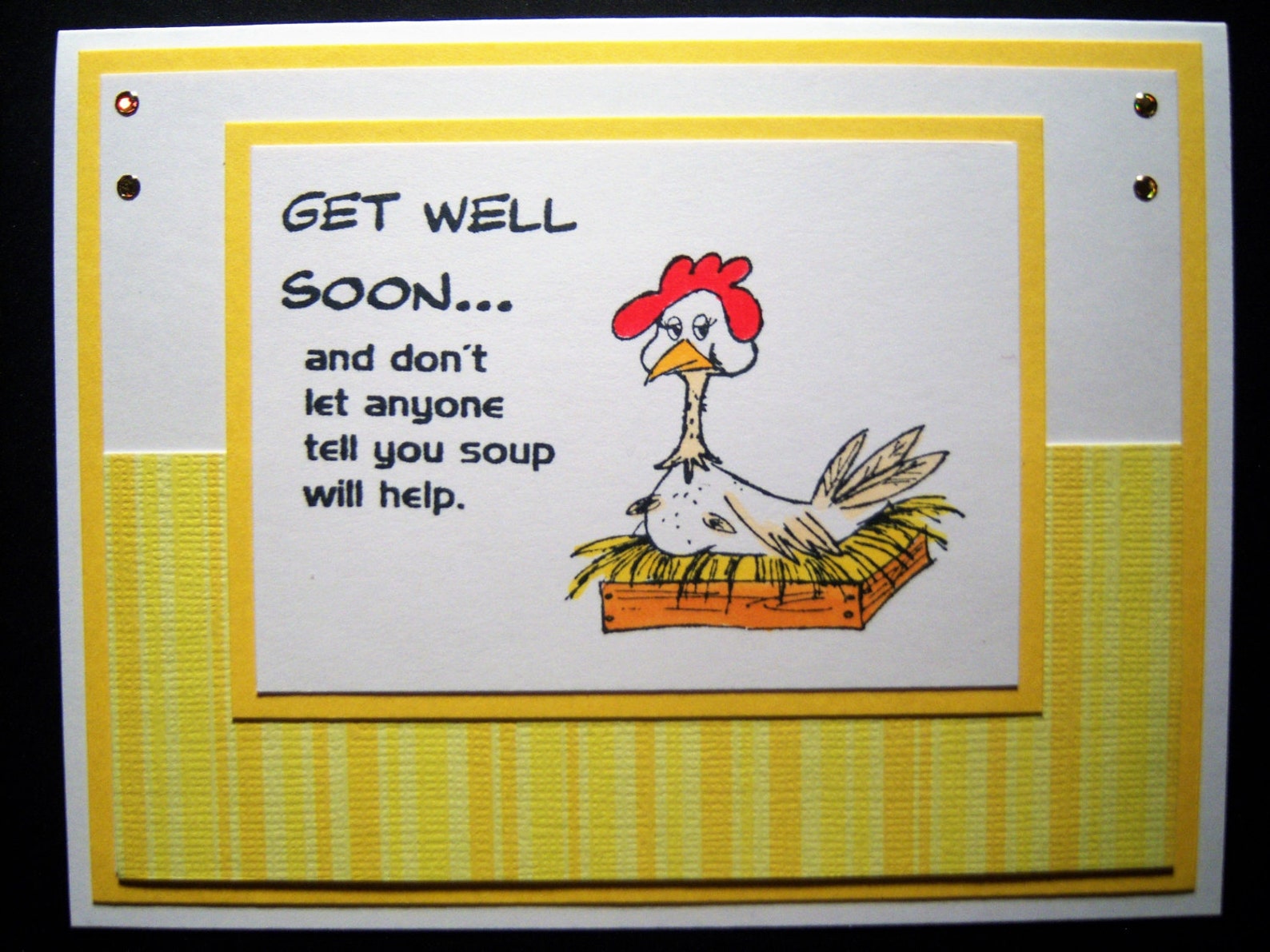 Chicken Soup Get Well Card Etsy