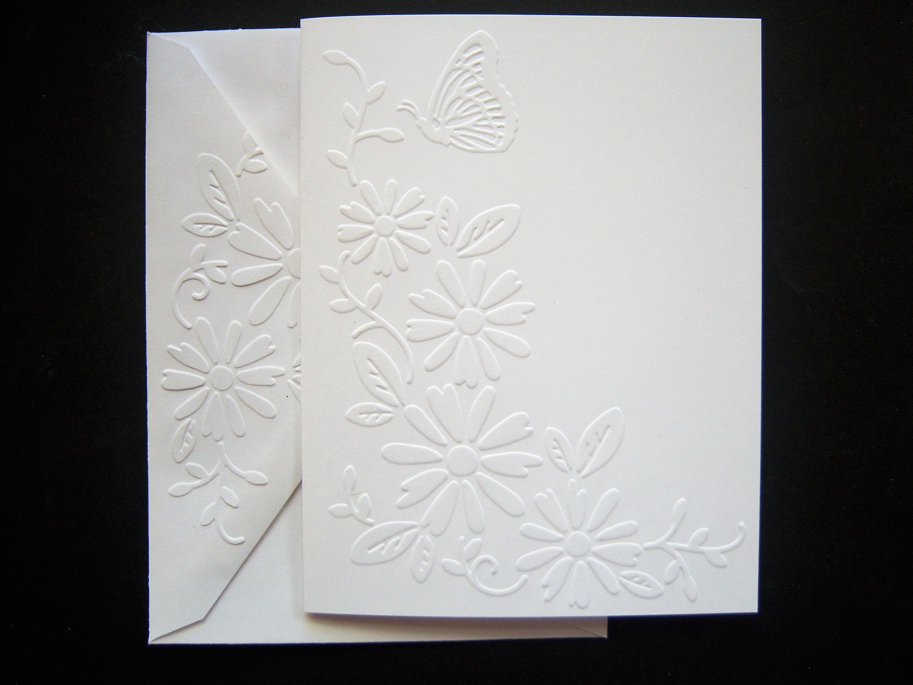 Embossed Cards Box Set, Greeting Cards Set, Note Cards Set, Embossed Cards,  Blank Cards, Note Card Set, White Cards, DANDELION W/E 