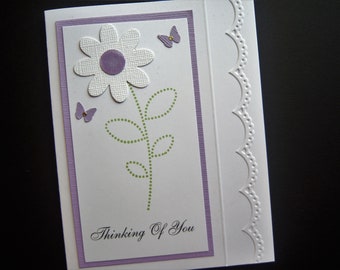 Single Daisy with Butterflies Thinking of You Card