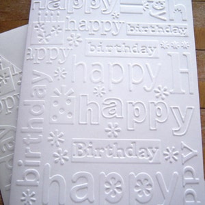 Set of 5 Embossed Birthday Cards - Etsy