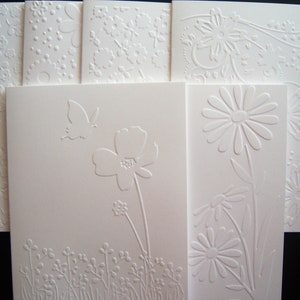 Set of Six Embossed Flower Garden Cards
