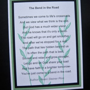 A Bend In The Road Encouragement Card