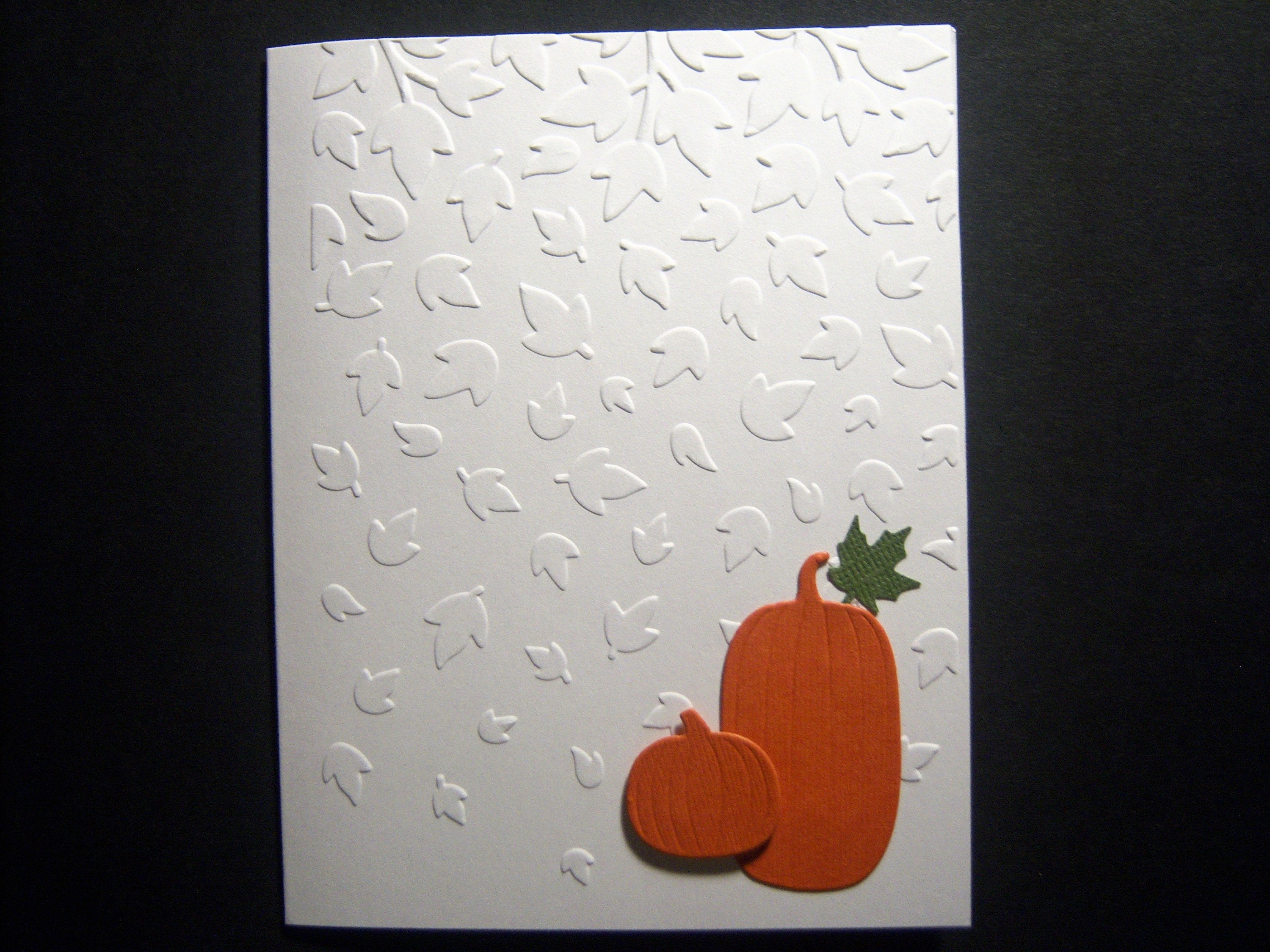Set of Five Embossed Falling Leaves and Pumpkins Thanksgiving Cards - Etsy