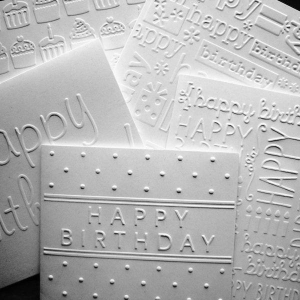 Embossed Birthday Etsy