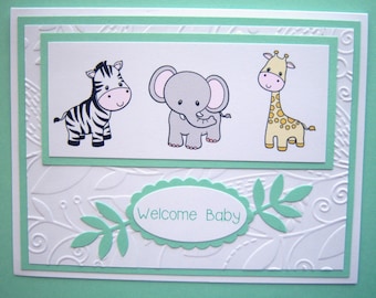 Jungle Animals Baby Card