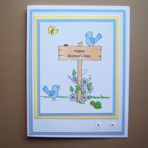Birds with Flowered Sign Mother's Day Card image 2