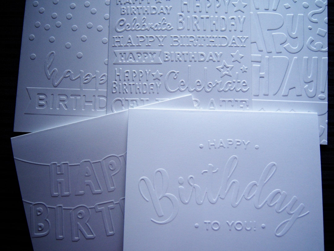 Set of 5 Embossed Fun Birthday Cards - Etsy