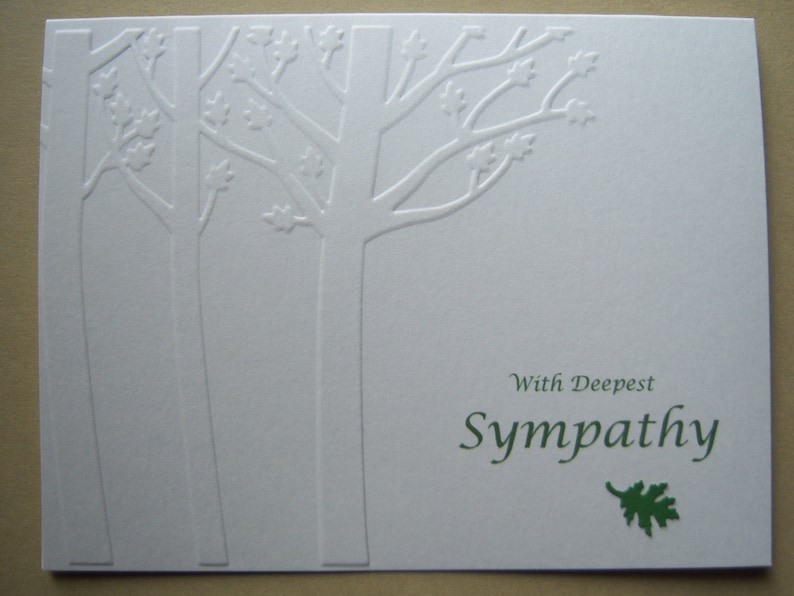 Embossed Peaceful Trees Sympathy Card image 1