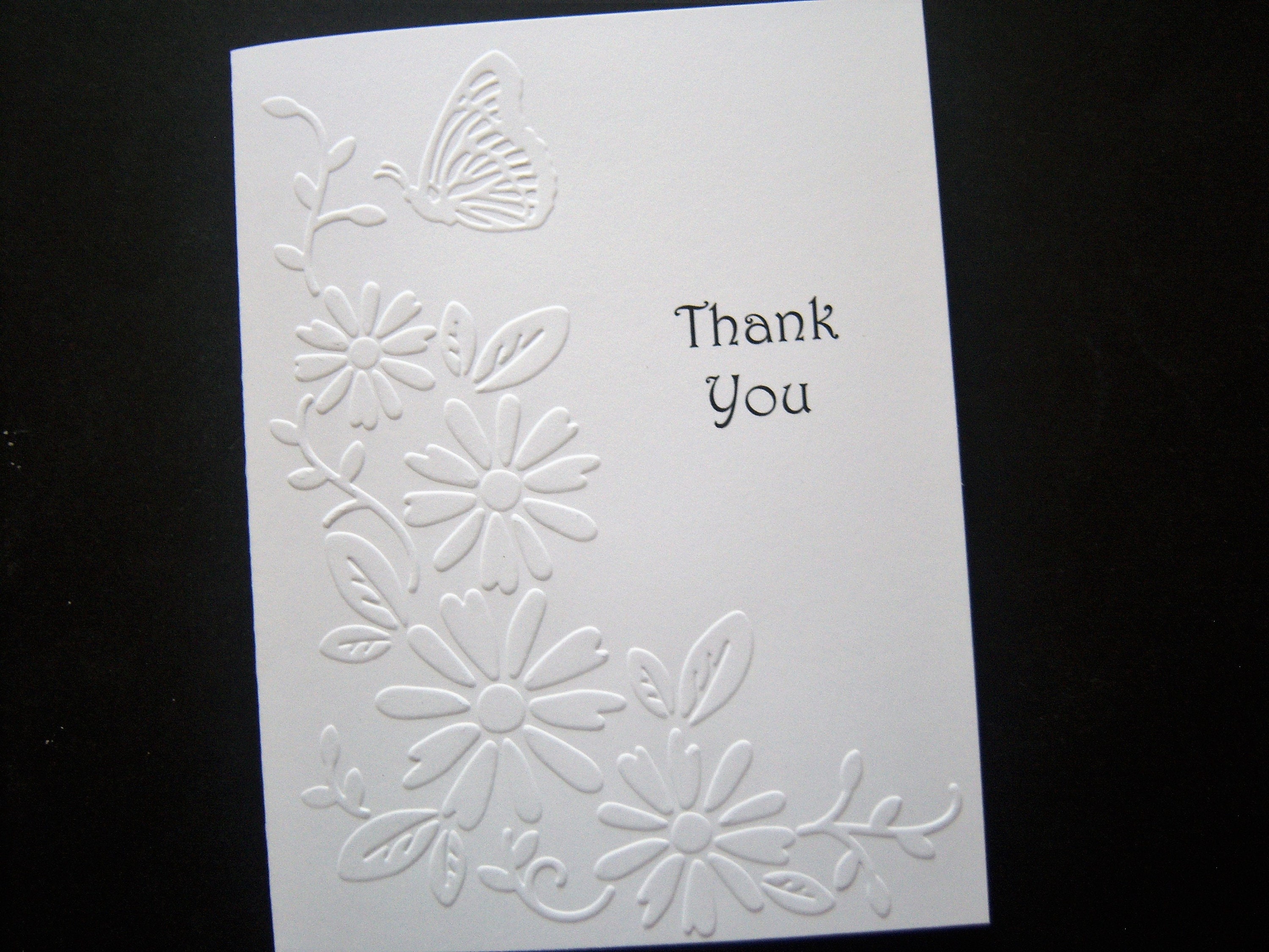 Set of 6 Embossed Daisies With Butterfly Thank You Cards - Etsy